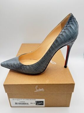 Louboutin Decollete 554 100 Cobra Degrade Navy Pumps 36.5 Snakeskin python